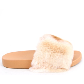 Emy Camel ombre pälstofflor beige brun