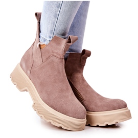 Lewski Shoes Mocka Workery Lewski 3104 / P Cappucino stövlar beige