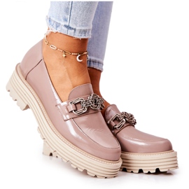 Dam Brogues Loafers Läder Mörk Beige Laura Messi 2383