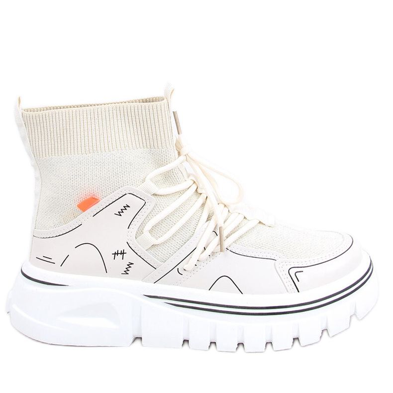 Malin Beige sock sportskor