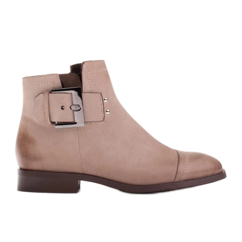 Marco Shoes Stövlar med dekorativt spänne beige