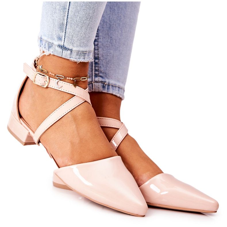 WS1 Patentpumpar på låga klackar Beige Giovanna