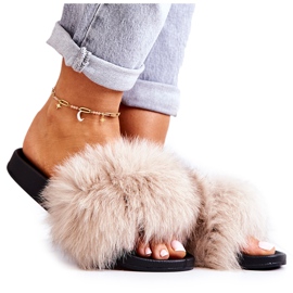 PG2 Natural Fur Tofflor Beige Naturimo