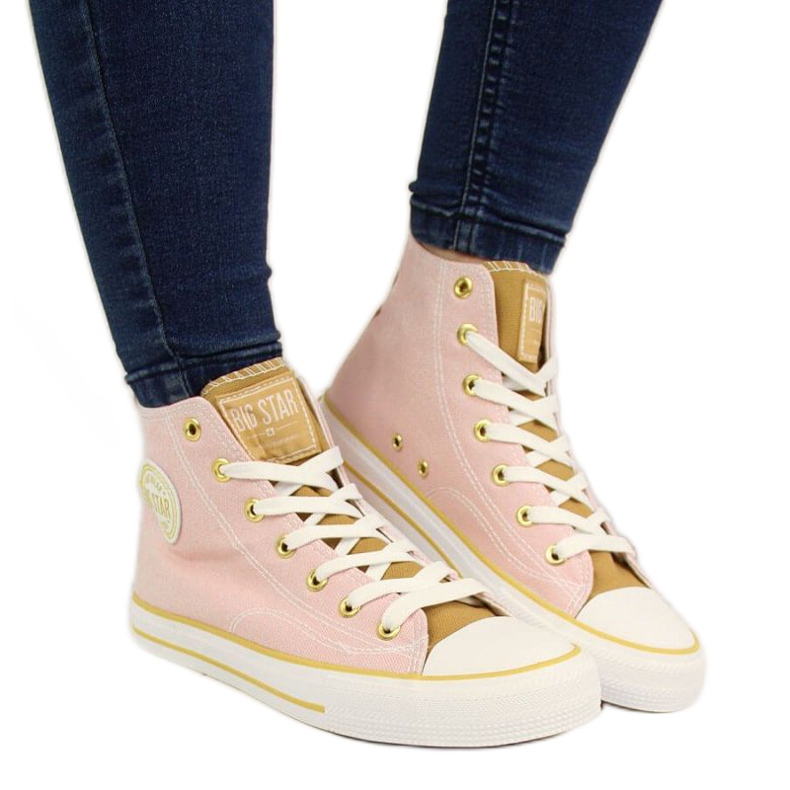 High-top sneakers Big Star W HH274447 rosa beige