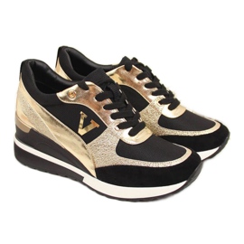 Wedge sneakers Vinceza W WM747B svart och guld gyllene