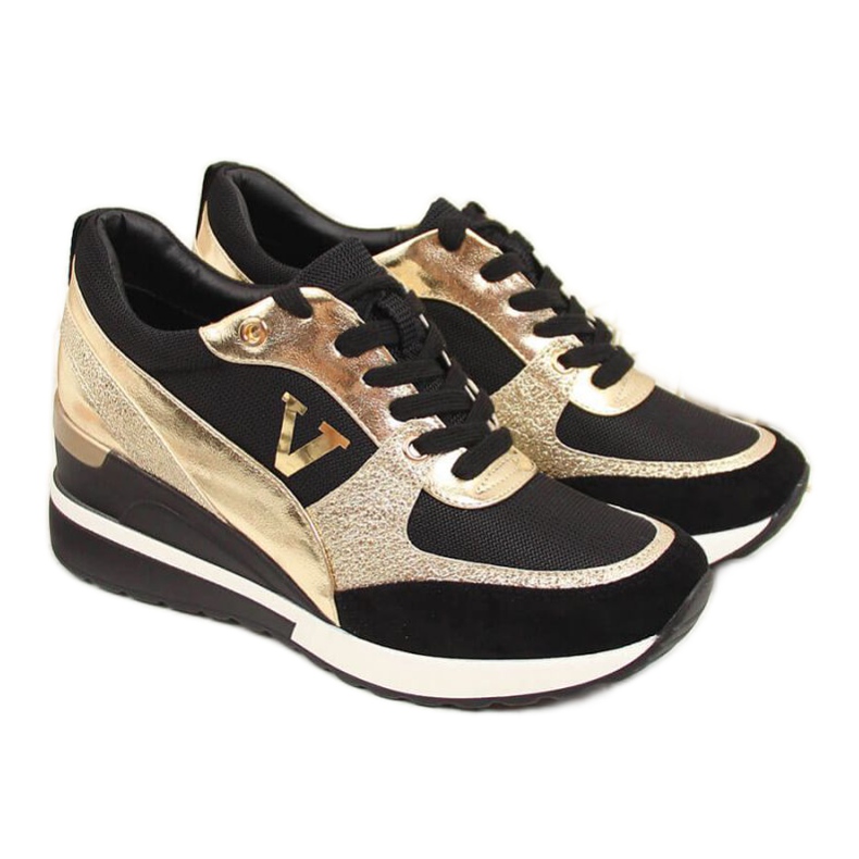 Wedge sneakers Vinceza W WM747B svart och guld gyllene