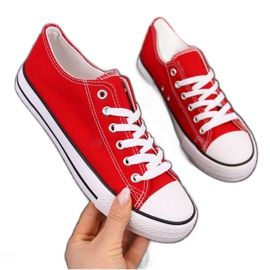 Låga sneakers i textil Atletico W ATC266H röda vit