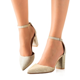 Seastar Gyllene Pumps Med Glitter beige