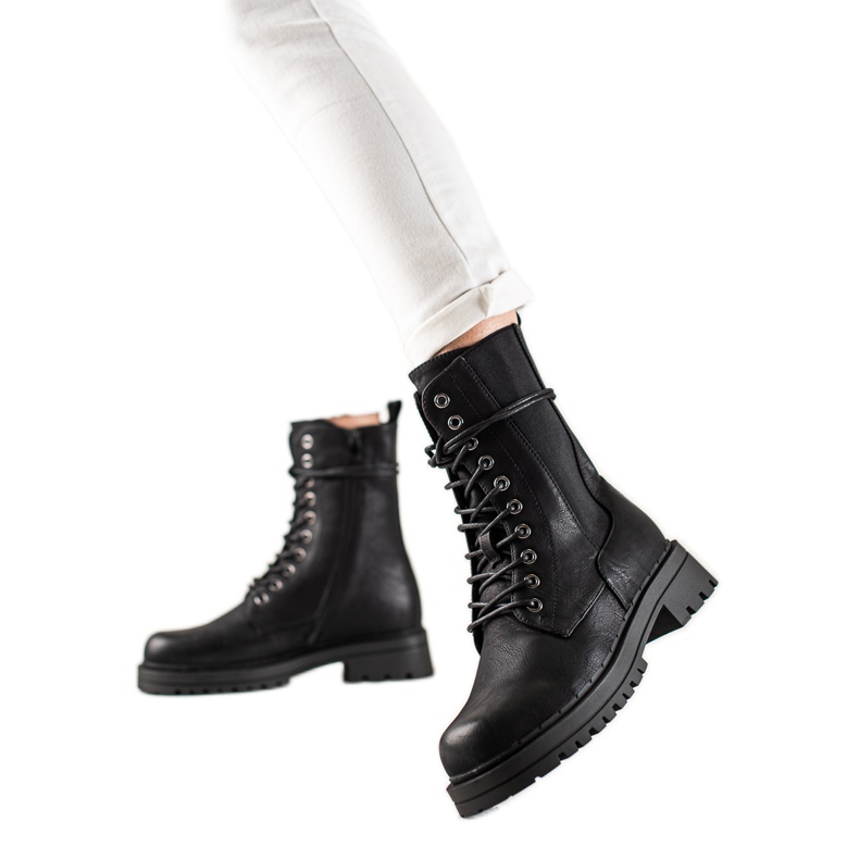 Super Mode Casual Trappers Boots svart
