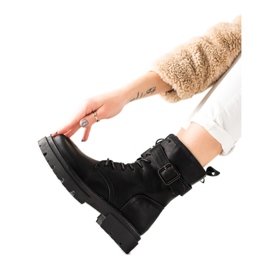 Super Mode Snörstövlar med spänne svart