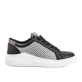 Svarta sneakers med dekorativ mesh Kacie