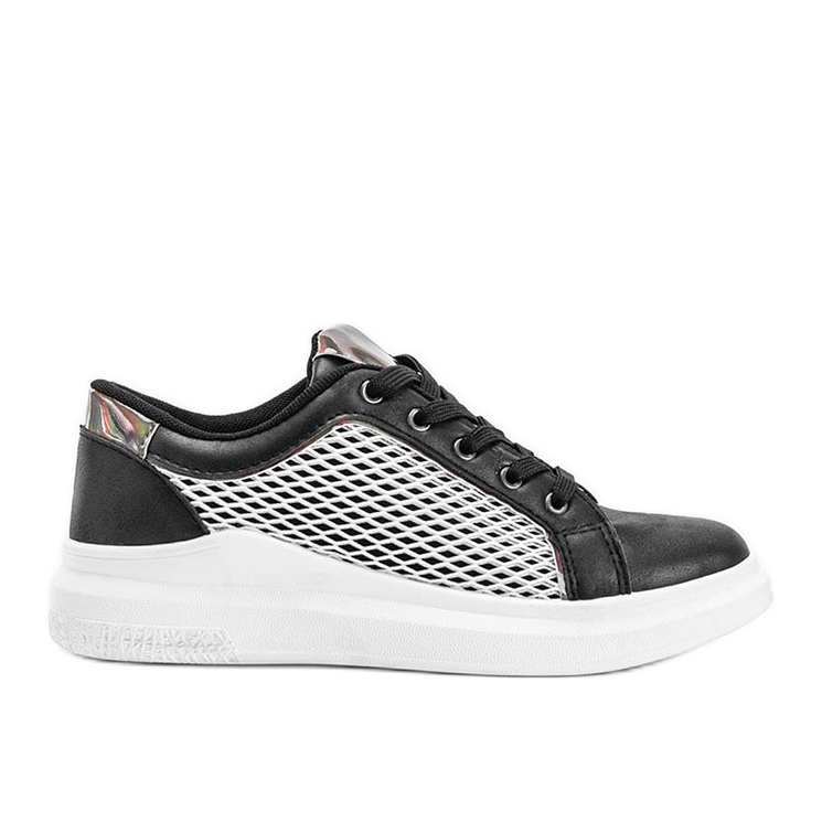 Svarta sneakers med dekorativ mesh Kacie