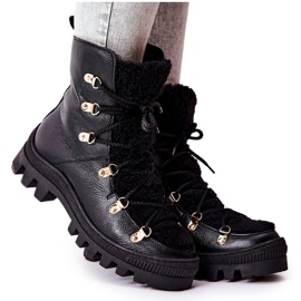 PF1 Varma läderstövlar Svarta Cateline Trappers