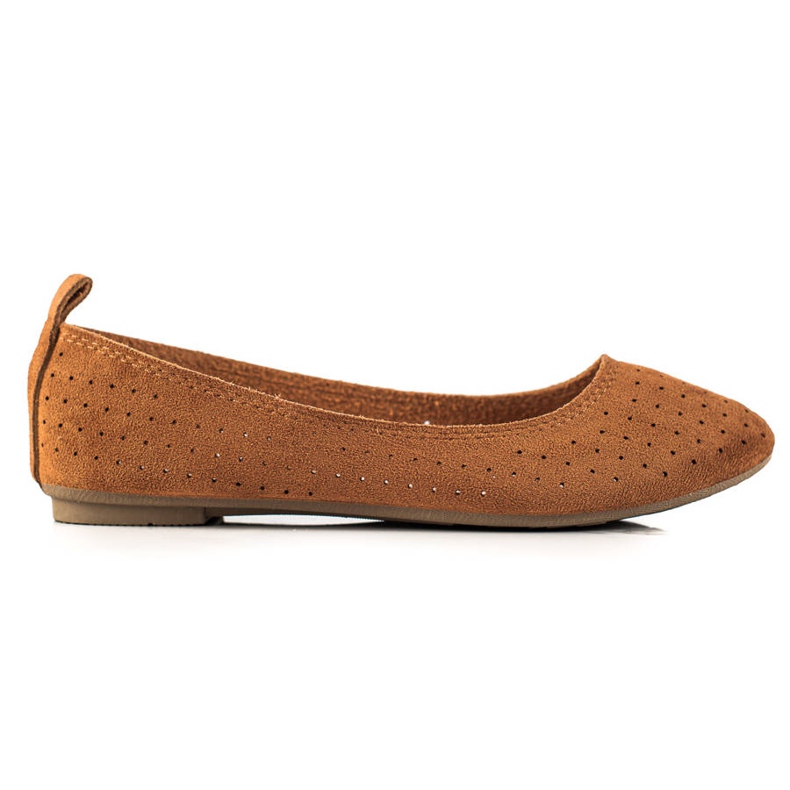 TRENDI Bekväma genombrutna ballerinor brun