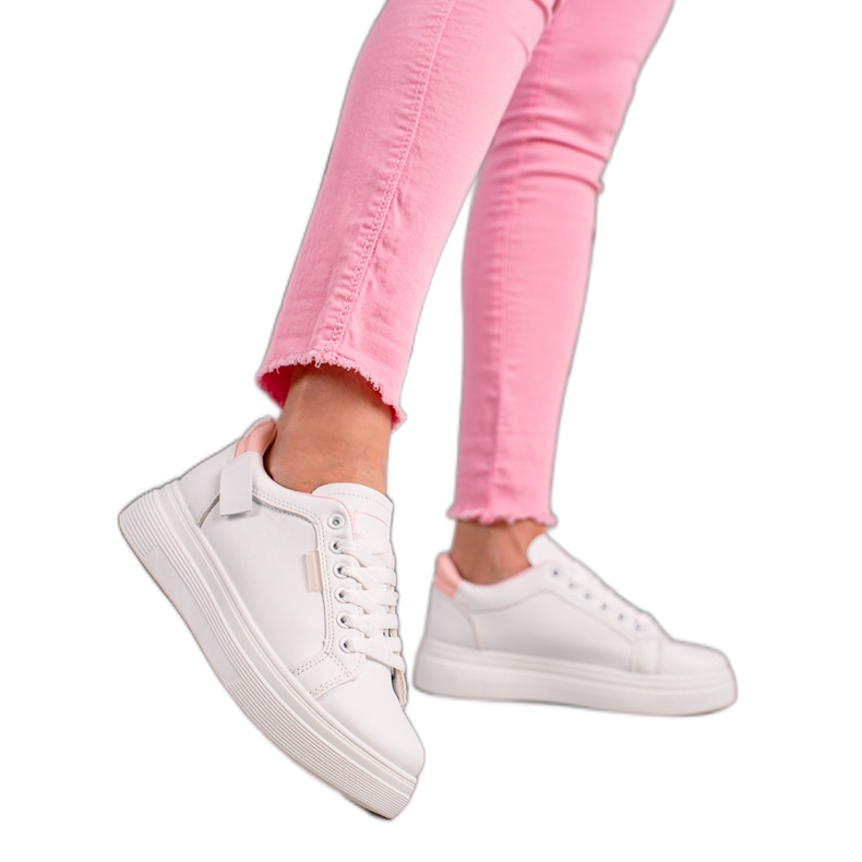 Ideal Shoes Vita Eco Leather Sneakers rosa
