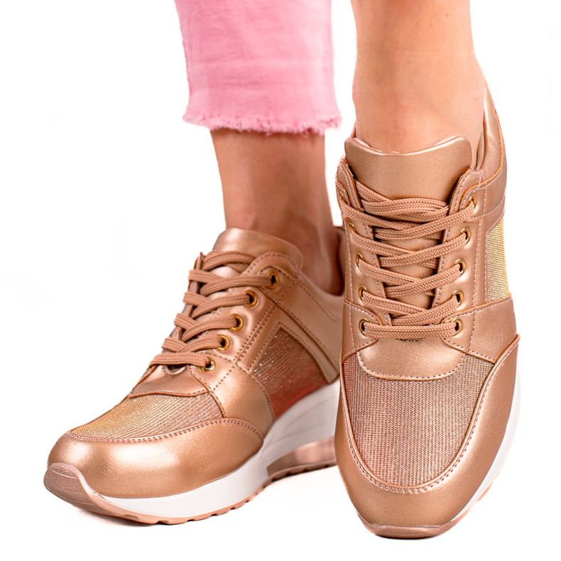 Diamantique Golden Wedge Sneakers gyllene