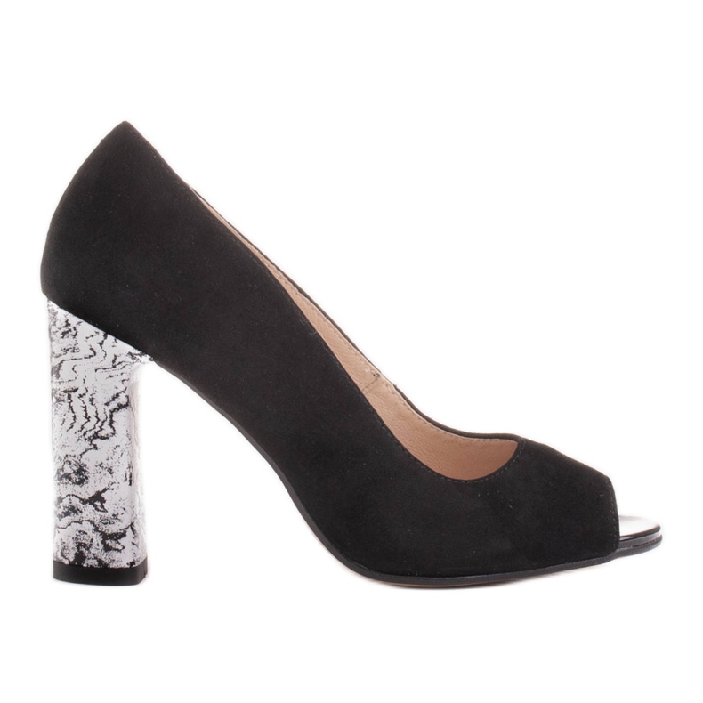 Marco Shoes Svarta 1100P pumps med svart och vit klack