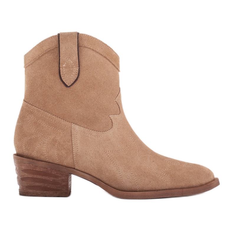 Marco Shoes Bekväma cowboystövlar av naturlig mocka beige
