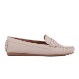 Marco Shoes Bekväma loafers i mjukt läder beige