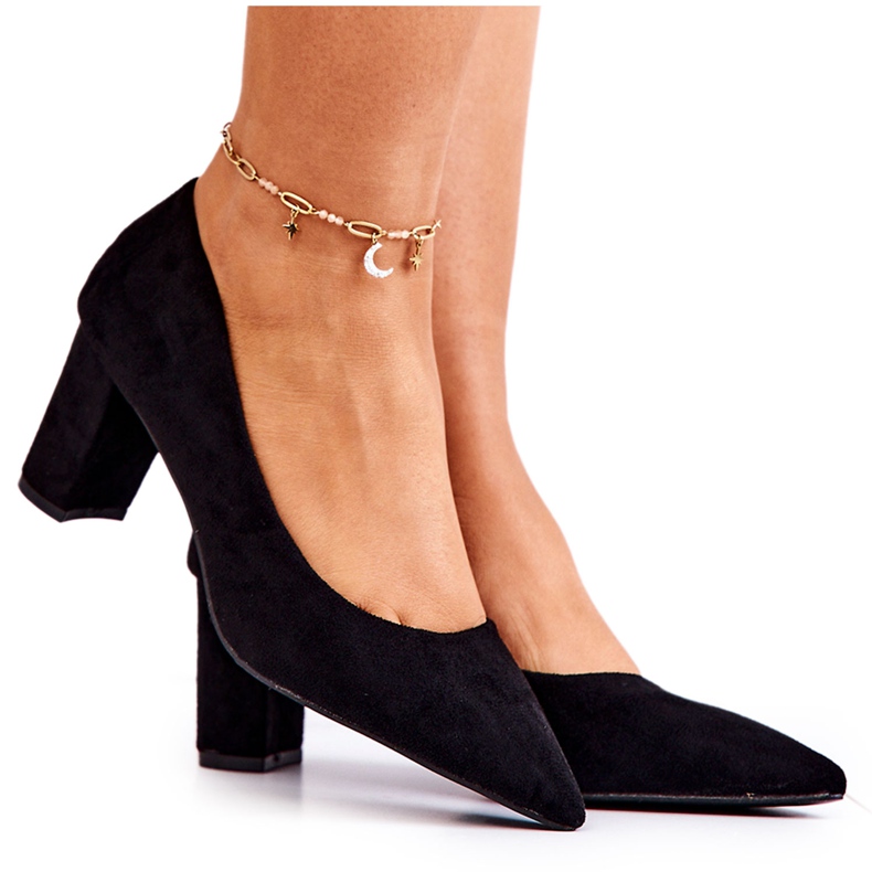 PS1 Mocka Pumps Heel Block Black Abbey svart
