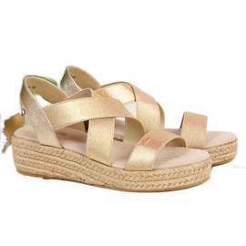 Espadrillesandaler på Big Star W HH274414 plattformsguld gyllene