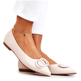 PS1 Läderballerina In Spitz J. Beżowe Rachelle beige