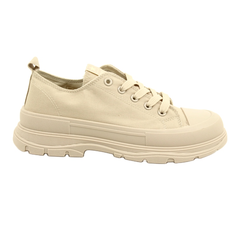 News Kvinnors sneakers sneakers på plattformen 21sp02-1400 beige