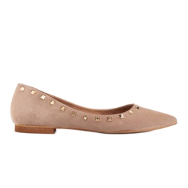 Marco Shoes Ballerinor med dekorativa nitar beige