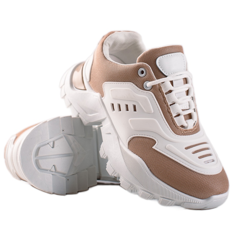 TRENDI Sneakers med mesh beige vit