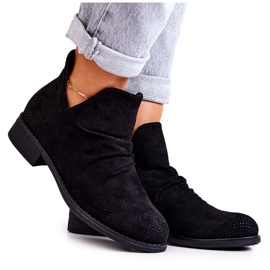 PS1 Genombrutna skrynkliga stövlar Svart Cynthia