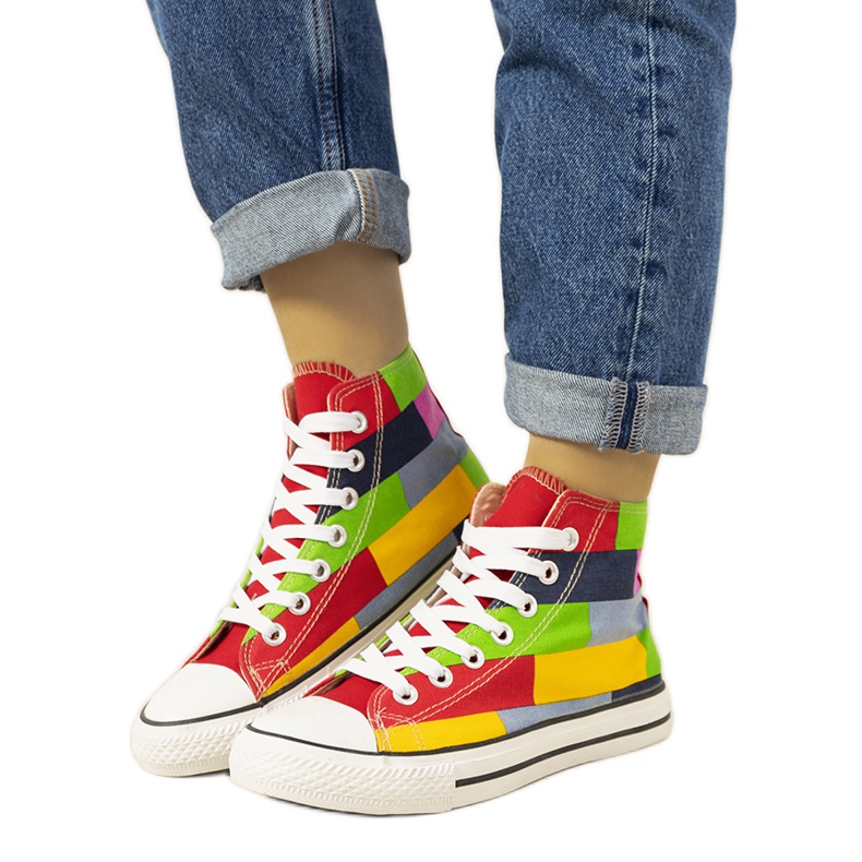 Färgglada Gabby ankelsneakers röd