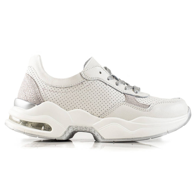 Goodin Openwork skinnskor vit silver-