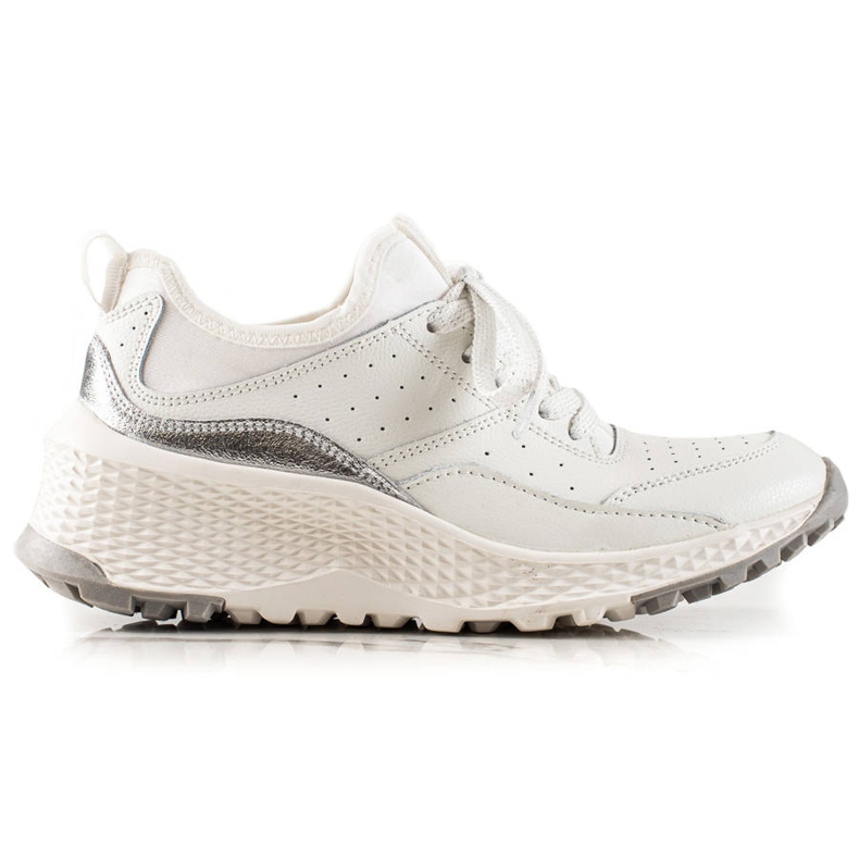 Goodin Snygga lädersneakers vit silver-