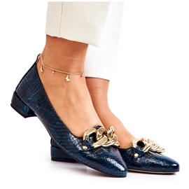 PA2 Lackat Läder Snakeskin Pumps Grön Elissabeth svart