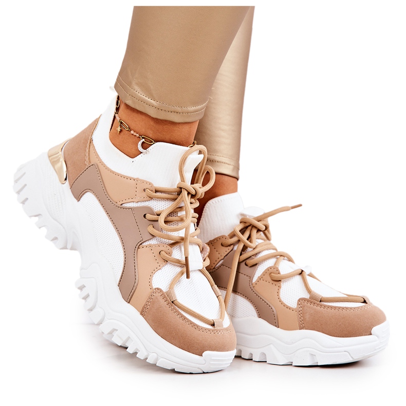 FS2 Sportskor Sneakers Strumpor Beige och Vit Colleen