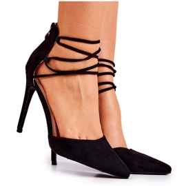 PS1 Eleganta svarta Loveth-klackar i mocka