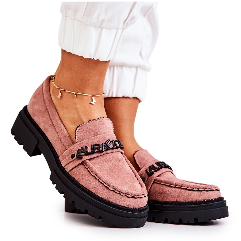 PL5 Mocka Loafers Bokstäver La.Fi Dirty Pink Jenefer rosa
