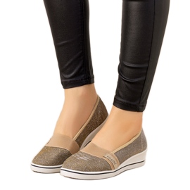 Golden Burris wedge sneakers gyllene