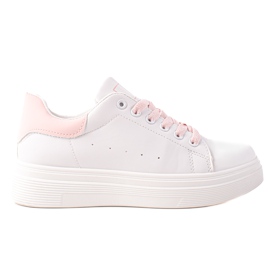 Ideal Shoes Klassiska vita sneakers
