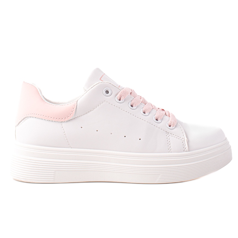 Ideal Shoes Klassiska vita sneakers
