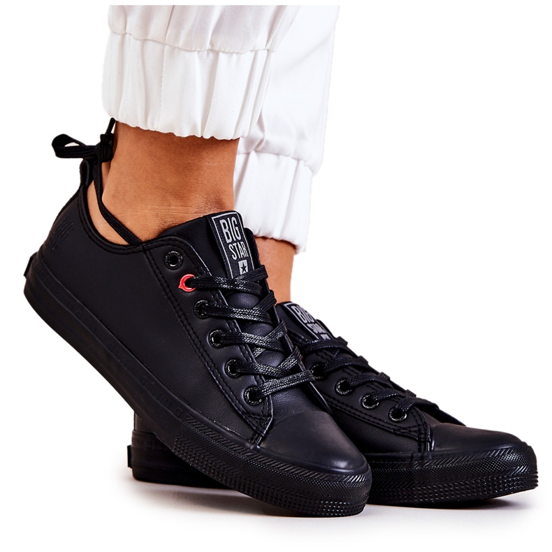 Low Leather Sneakers Big Star JJ274006 Svart