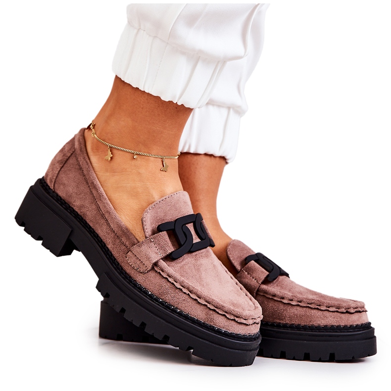 PL5 Loafers i mocka med La.Fi Cappucino Laurene-dekoration brun