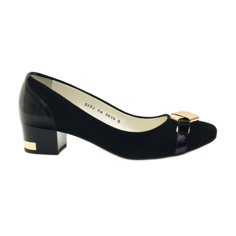 Svarta pumps med Neścior-dekor i guld