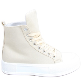 Kenya Beige ankelsneakers i canvas