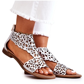 Lewski Shoes Genombrutna sandaler i läder Lewski 2699/2 Silver silver-