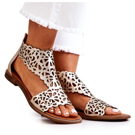 Lewski Shoes Genombrutna sandaler i läder Lewski 2699/2 Gyllene