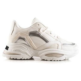 TRENDI Mode sneakers beige vit