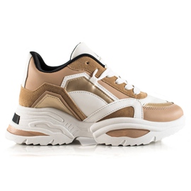 TRENDI Mode sneakers vit brun