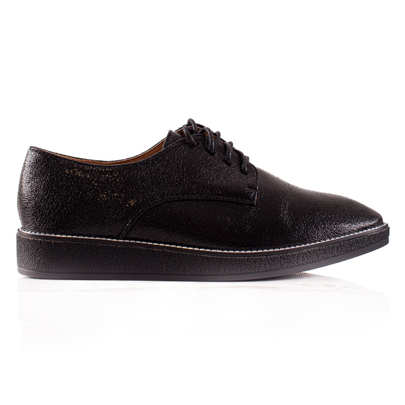 TRENDI Skimrande snörskor svart