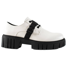 La.Fi Plattformsskor med spänne vit svart